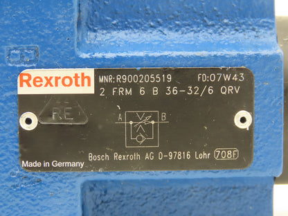 Rexroth 2 FRM 6 B 36-32/6 QRV Hydraulic Keyed Flow Control Valve D03 Size