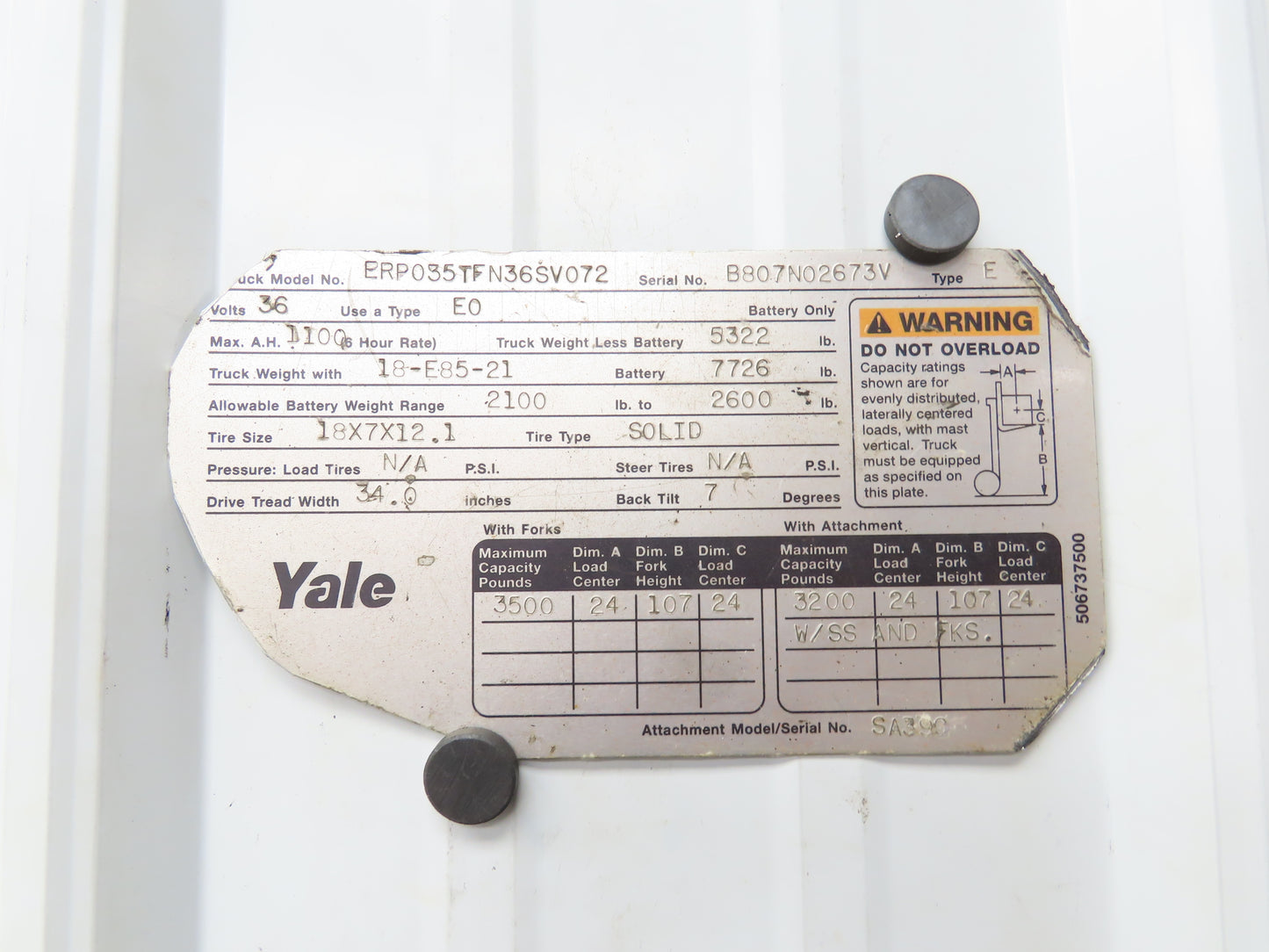 General Electric IC3645EV100T1FX1 Forklift PCB Control Card From Yale ERP035TF