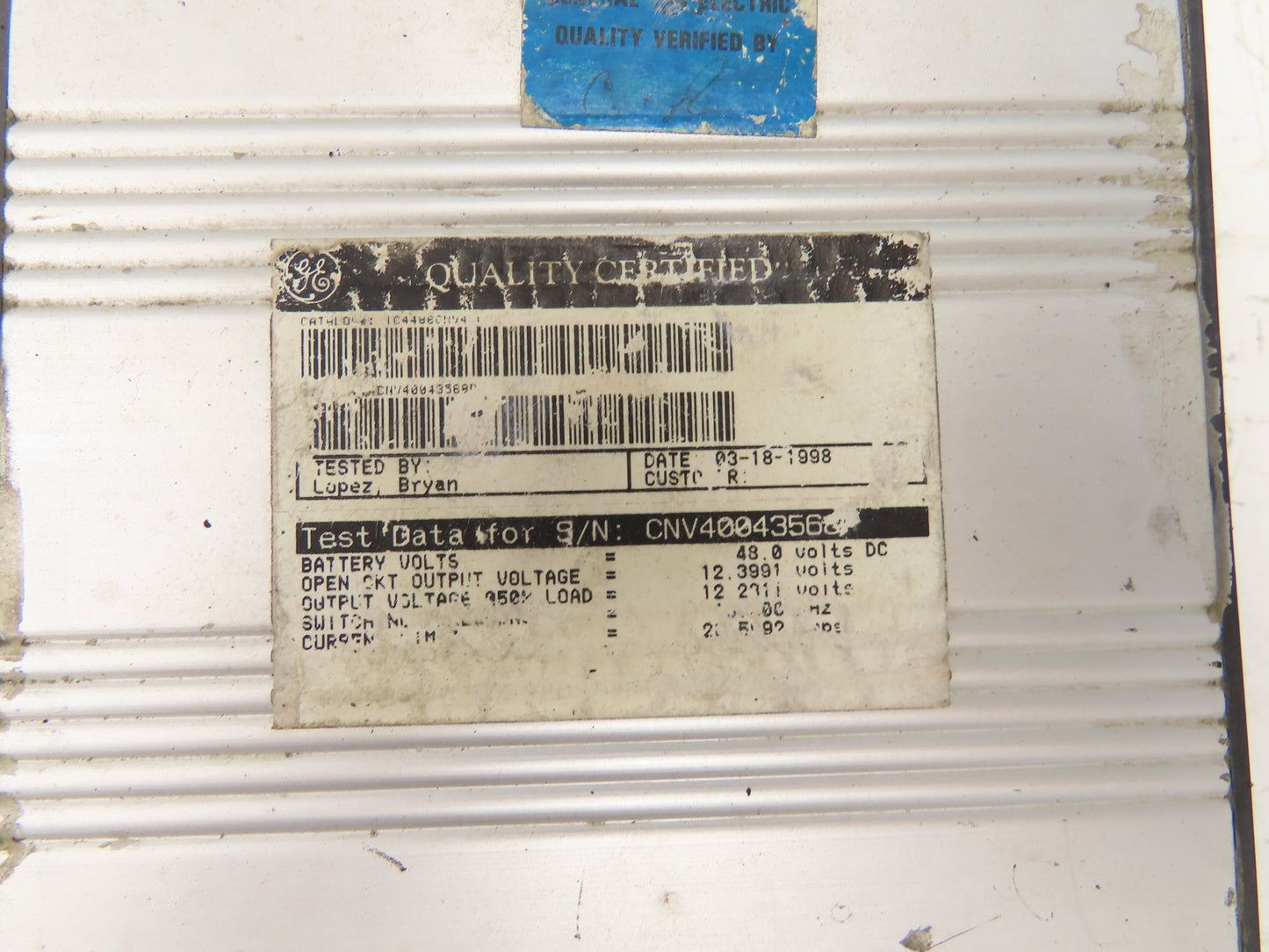 General Electric IC4486CNV4LF Forklift DC/DC Converter 48/12V Off Yale ERP035TF
