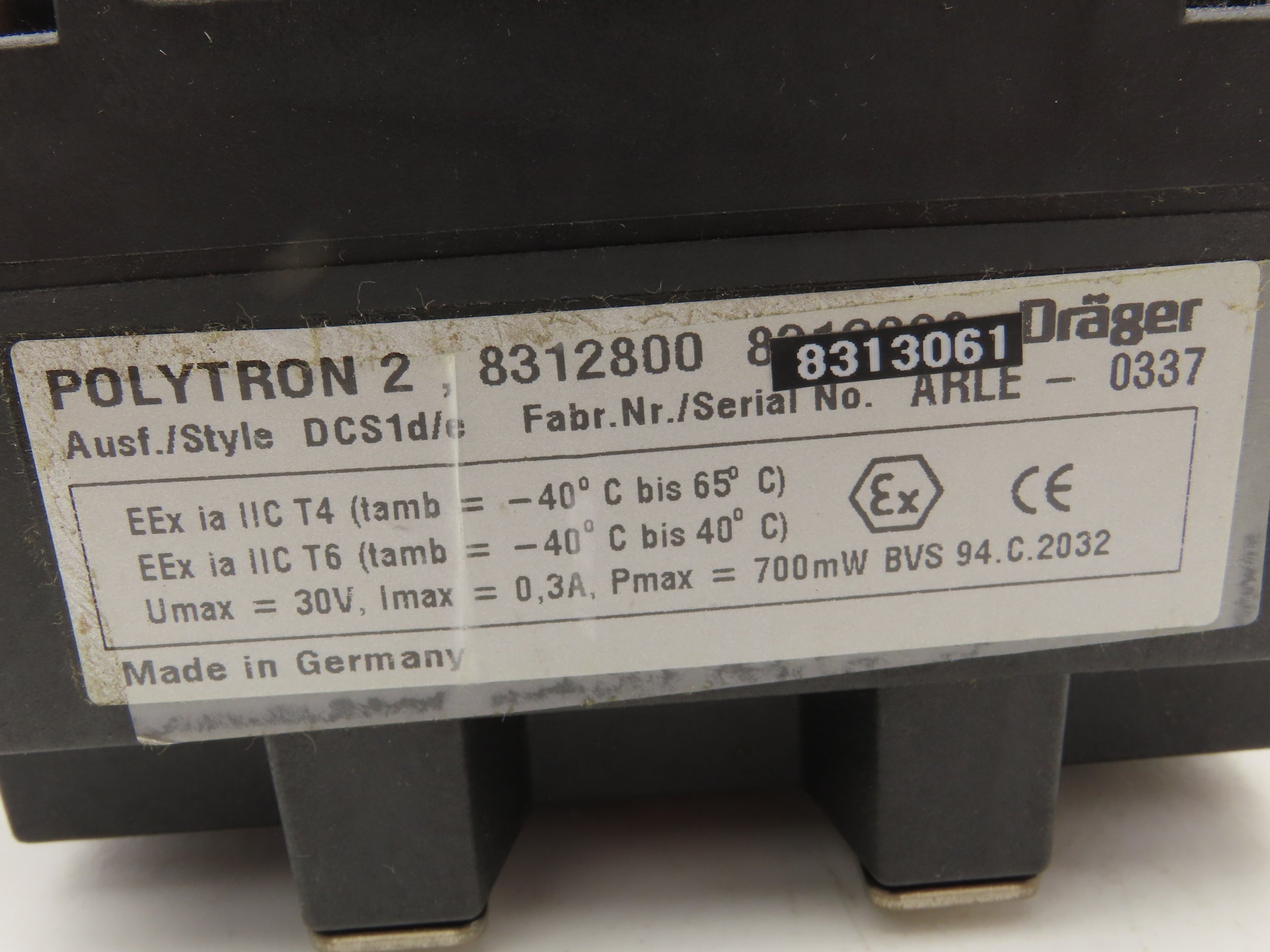 Drager Polytron 2 DCS1d/e Toxic Gas Detector Sensor Monitor Head 83128 ...