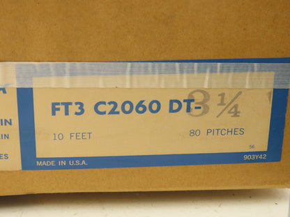 Link Belt FT3 C2060 DT TableTop Conveyor Chain 3-1/4"x 10' Roller Chain Guide