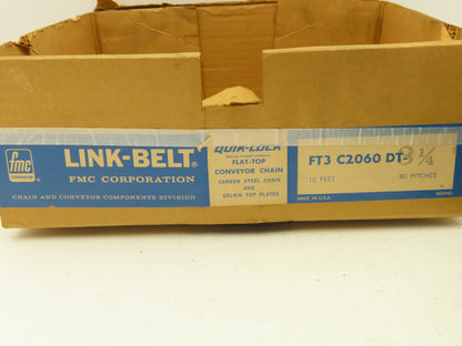 Link Belt FT3 C2060 DT TableTop Conveyor Chain 3-1/4"x 10' Roller Chain Guide