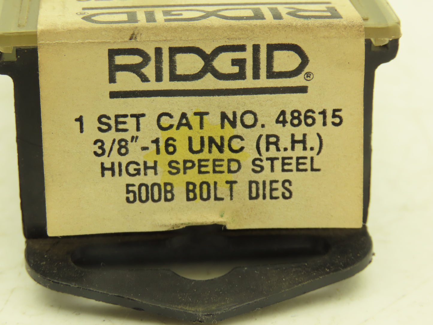 Ridgid 48615 3/8"-16 UNF Right Hand Bolt Thread Die Set 500B High Speed Steel