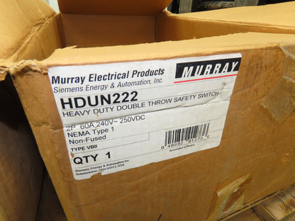 Siemens Murray Double Throw Disconnect Switch Manual Transfer 60A 240V 1Ph