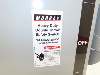 Siemens Murray Double Throw Disconnect Switch Manual Transfer 60A 240V 1Ph