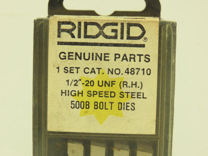 Ridgid 48710 1/2"-20 UNF Right Hand Bolt Thread Die Set 500B High Speed Steel