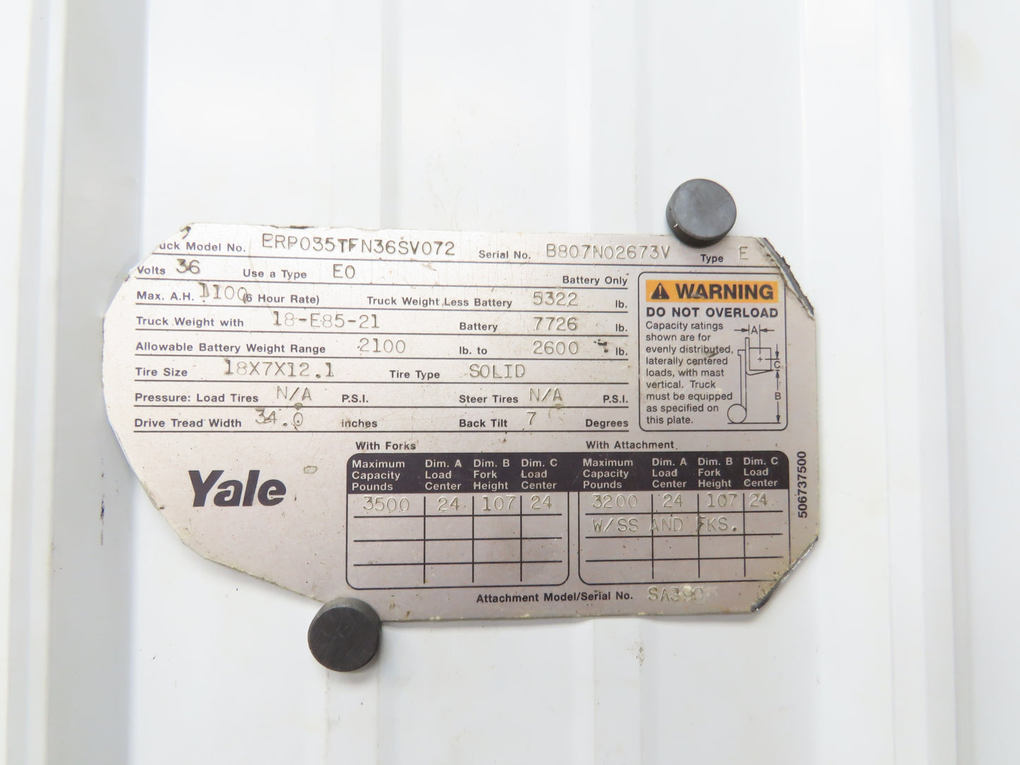 Yale 830-0067-0 Forklift Printed Circuit Board Level Controller PCB Off ERP035TF