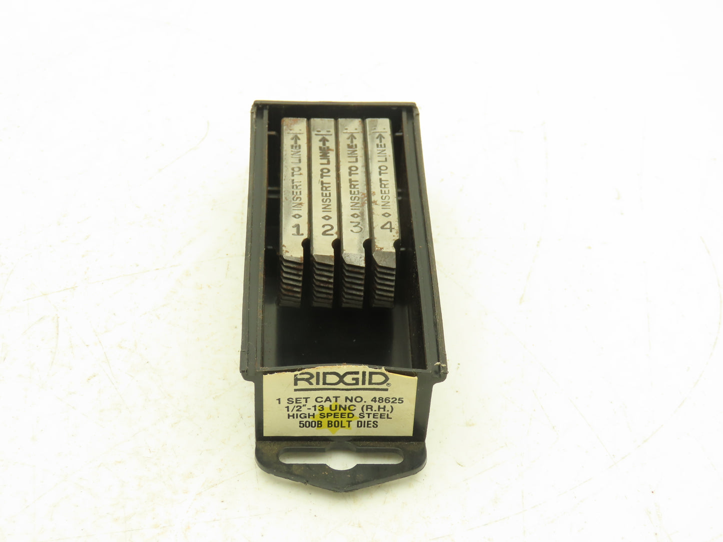 Ridgid 48625 1/2"-13 UNF Right Hand Bolt Thread Die Set 500B High Speed Steel