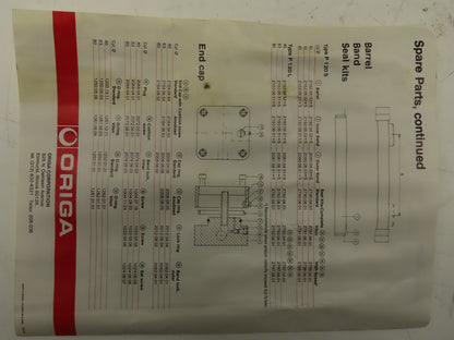 Origa P120 S/25 19646-84 Rodless Pneumatic Air Cylinder 40mm Bore 20" Stroke