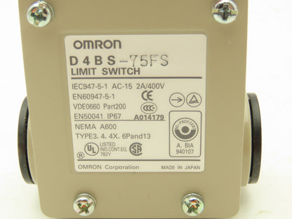 Omron D4BS-75FS Solenoid Interlock Limit Switch Safety Door 2A/400V