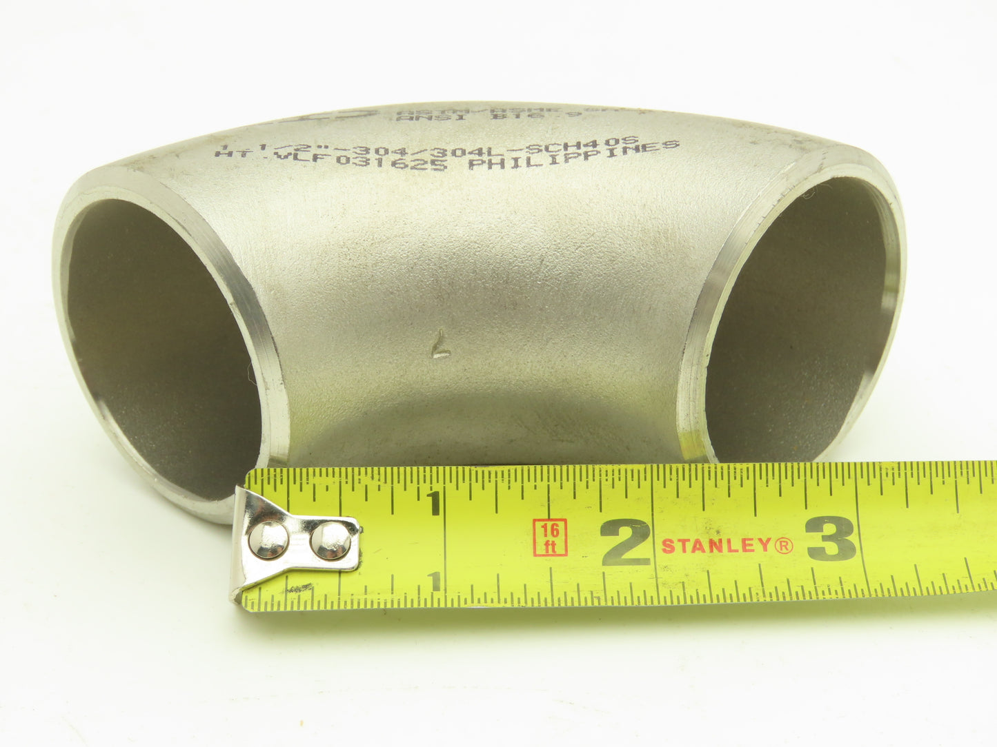 CID 304L SCH 40 Stainless Steel 90° Elbow 1-1/2" Butt Weld SA-403WPW  Lot of 11