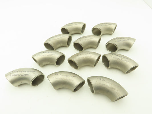 CID 304L SCH 40 Stainless Steel 90° Elbow 1-1/2" Butt Weld SA-403WPW  Lot of 11