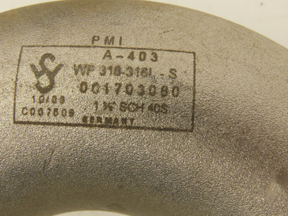 316L SCH 40S Stainless Steel 90° Elbow 1-1/2" Butt Weld A-403  Lot of 10