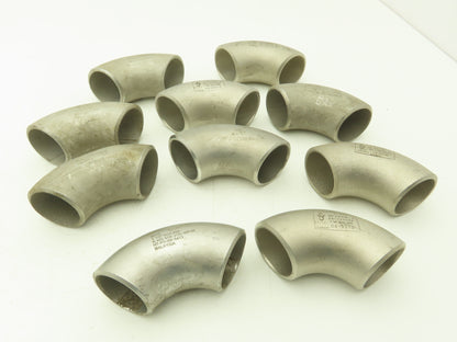 316L SCH 40S Stainless Steel 90° Elbow 1-1/2" Butt Weld A-403  Lot of 10