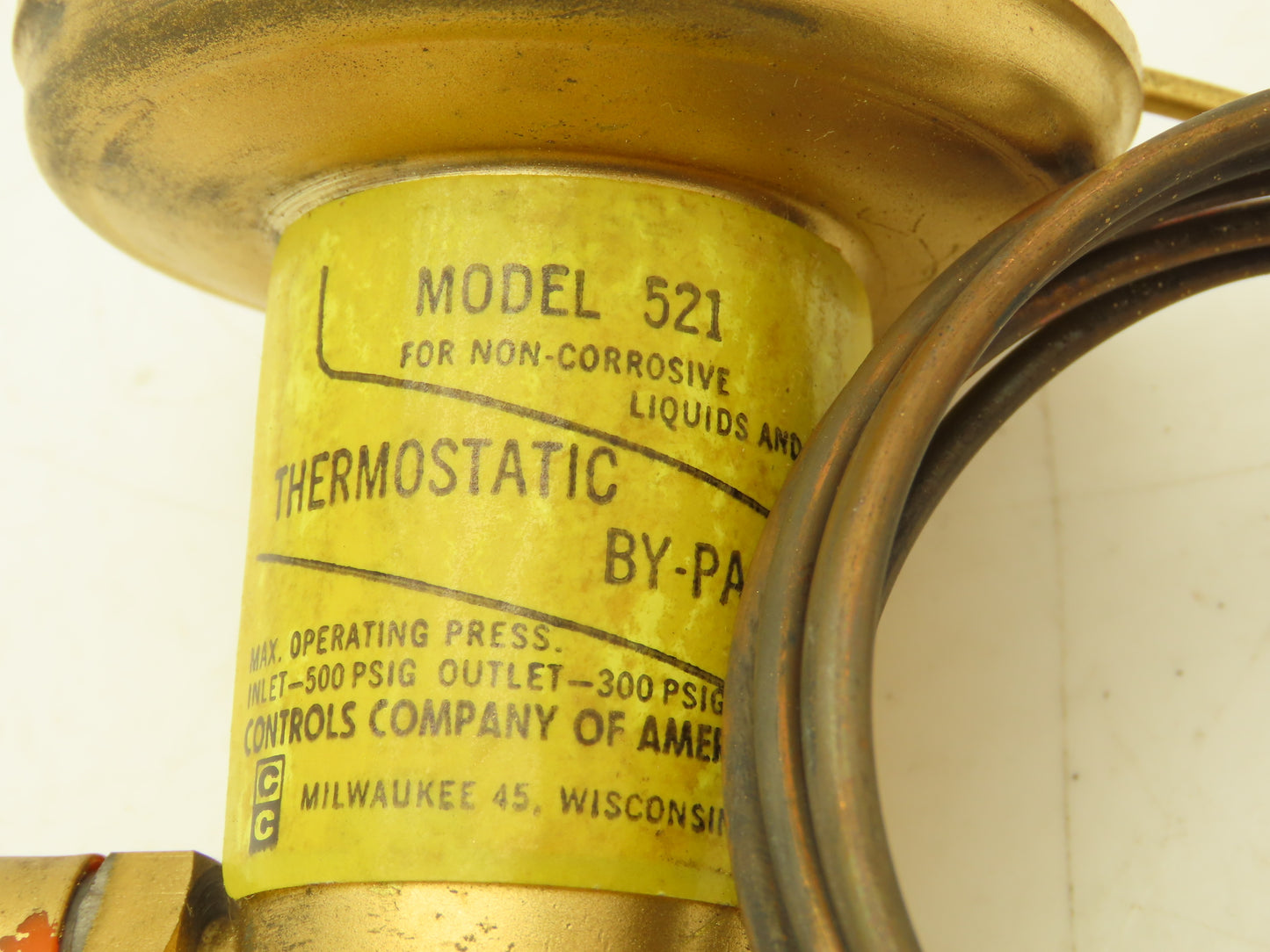 Controls Company of America 521 Thermostatic Bypass Valve Temperature Regulating