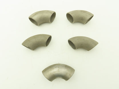 AFI 316L SCH 10 Stainless Steel 90° Elbow 1-1/2" Butt Weld  Lot of 5