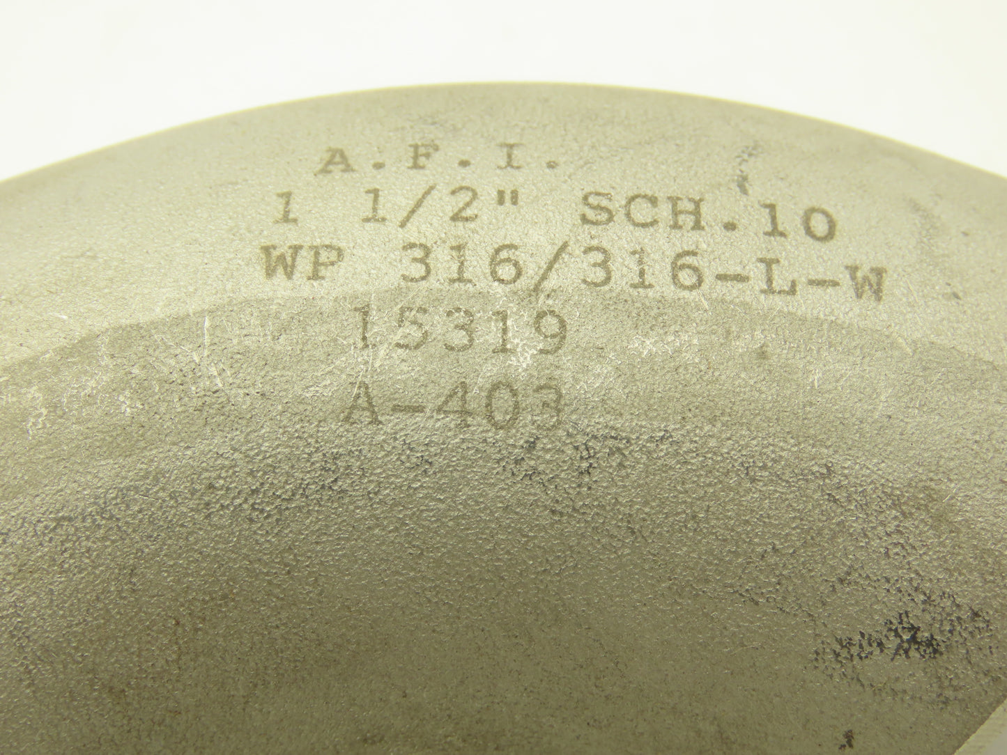 AFI 316L SCH 10 Stainless Steel 90° Elbow 1-1/2" Butt Weld  Lot of 5