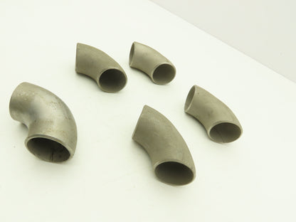 AFI 316L SCH 10 Stainless Steel 90° Elbow 1-1/2" Butt Weld  Lot of 5
