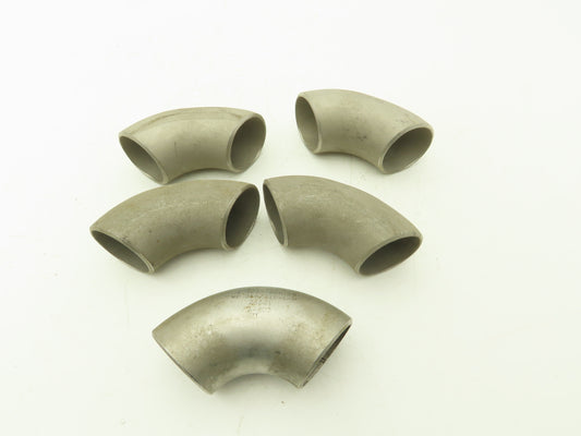 AFI 316L SCH 10 Stainless Steel 90° Elbow 1-1/2" Butt Weld  Lot of 5