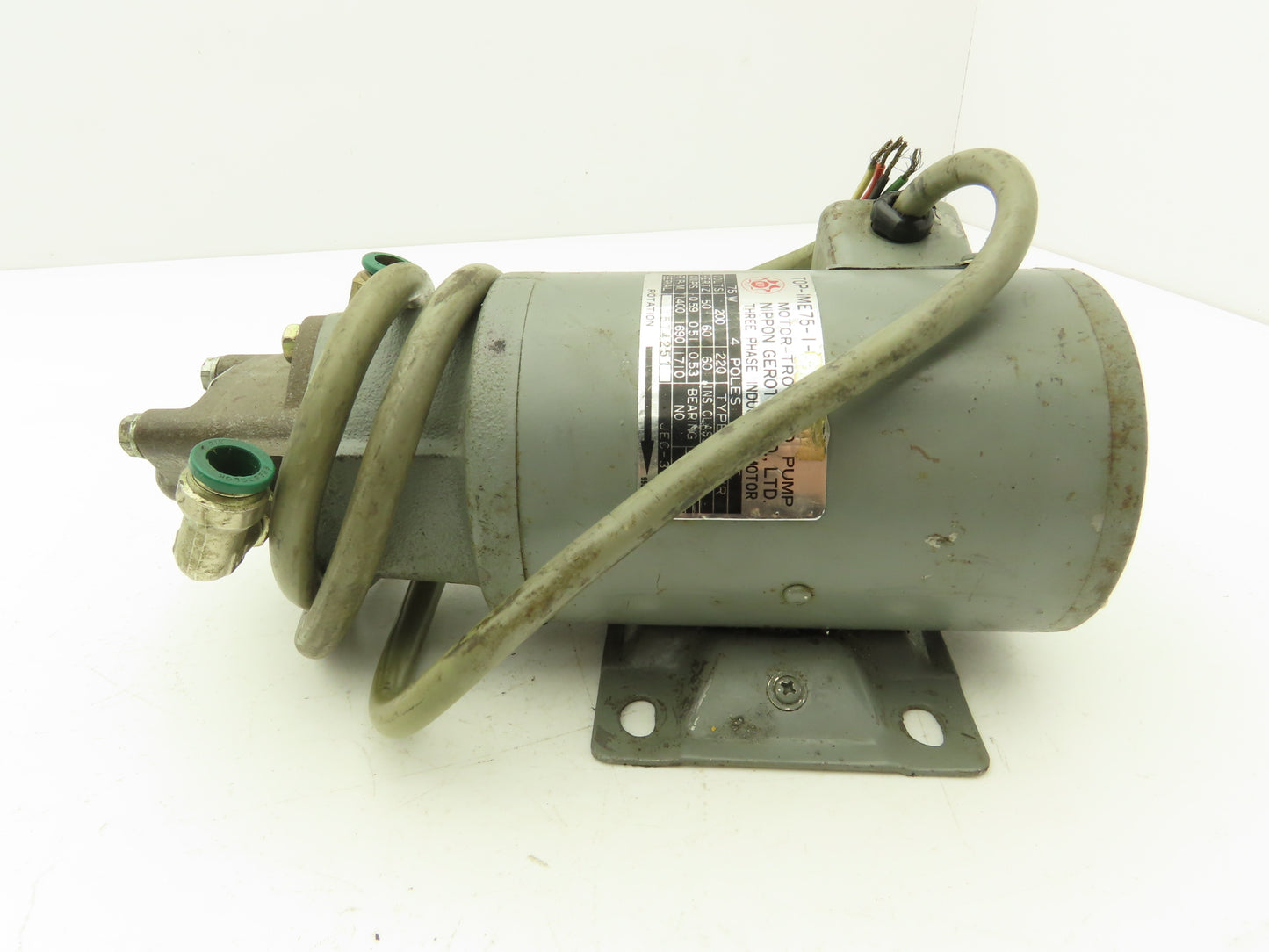 Nippon TOP-IME75-1 Trochoid Gerotor Hydraulic Pump Motor 4P 220V TOP-10-MA-VB