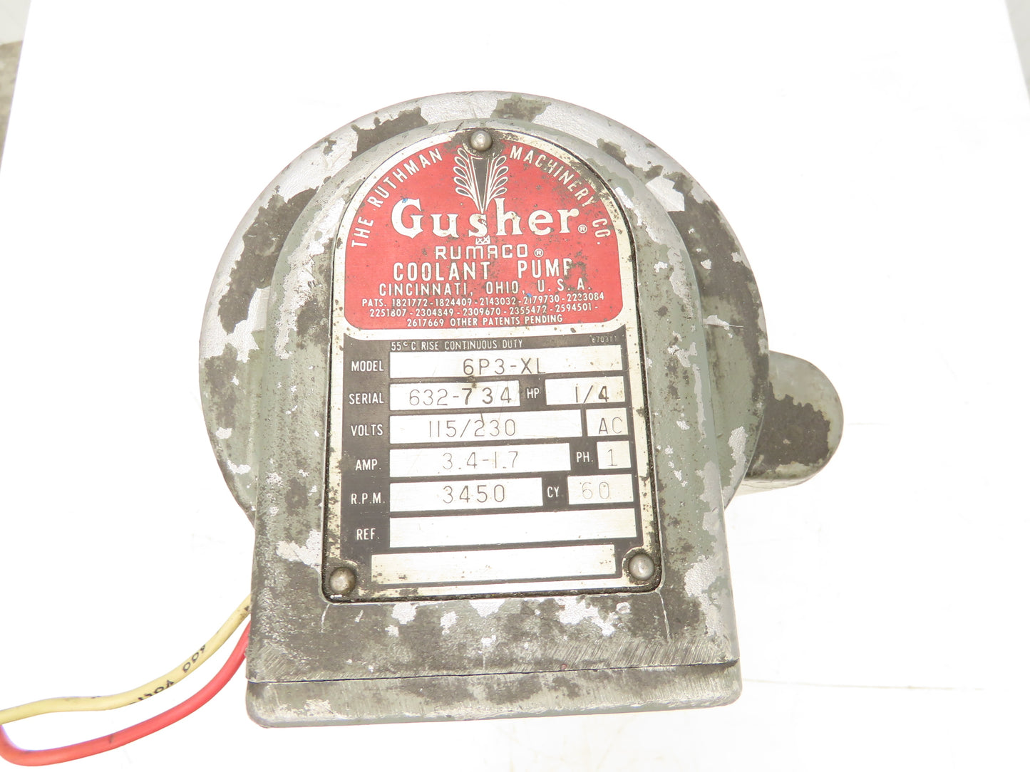 Gusher 6P3-XL Vertical Immersion Coolant Pump 1/4Hp 3450rpm 115/230V 1PH 3/4"NPT