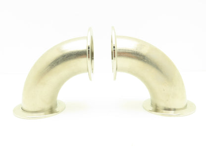 Nor-Cal 2E-NW-50B-T 2" OD 90 Degree Radius Vacuum Elbow ISO-KF 304SS Lot of 2