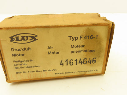 Flux F416-1 Pneumatic Air Motor 3-6 Bar Pmax Explosion Proof 10,000RPM