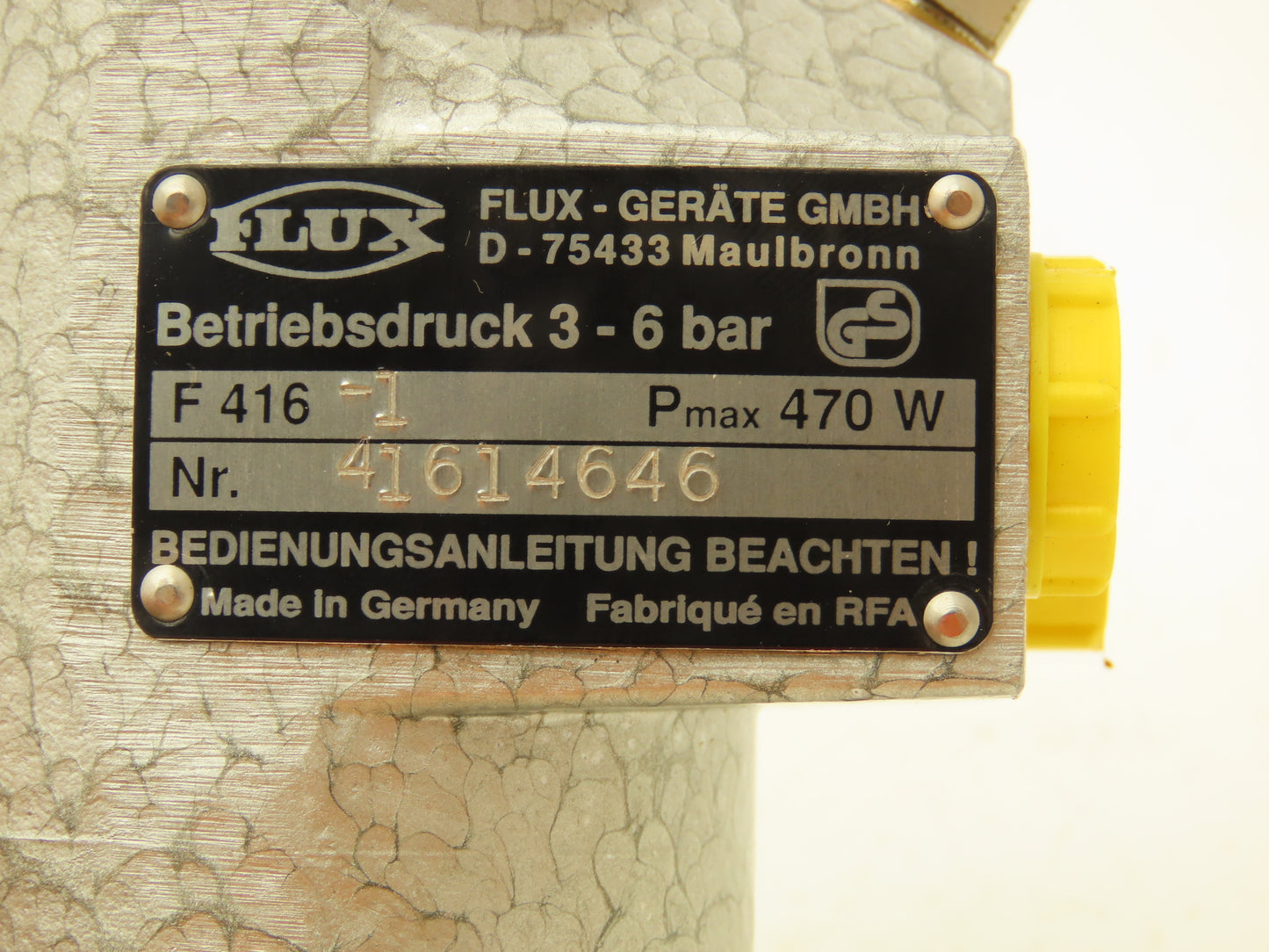 Flux F416-1 Pneumatic Air Motor 3-6 Bar Pmax Explosion Proof 10,000RPM