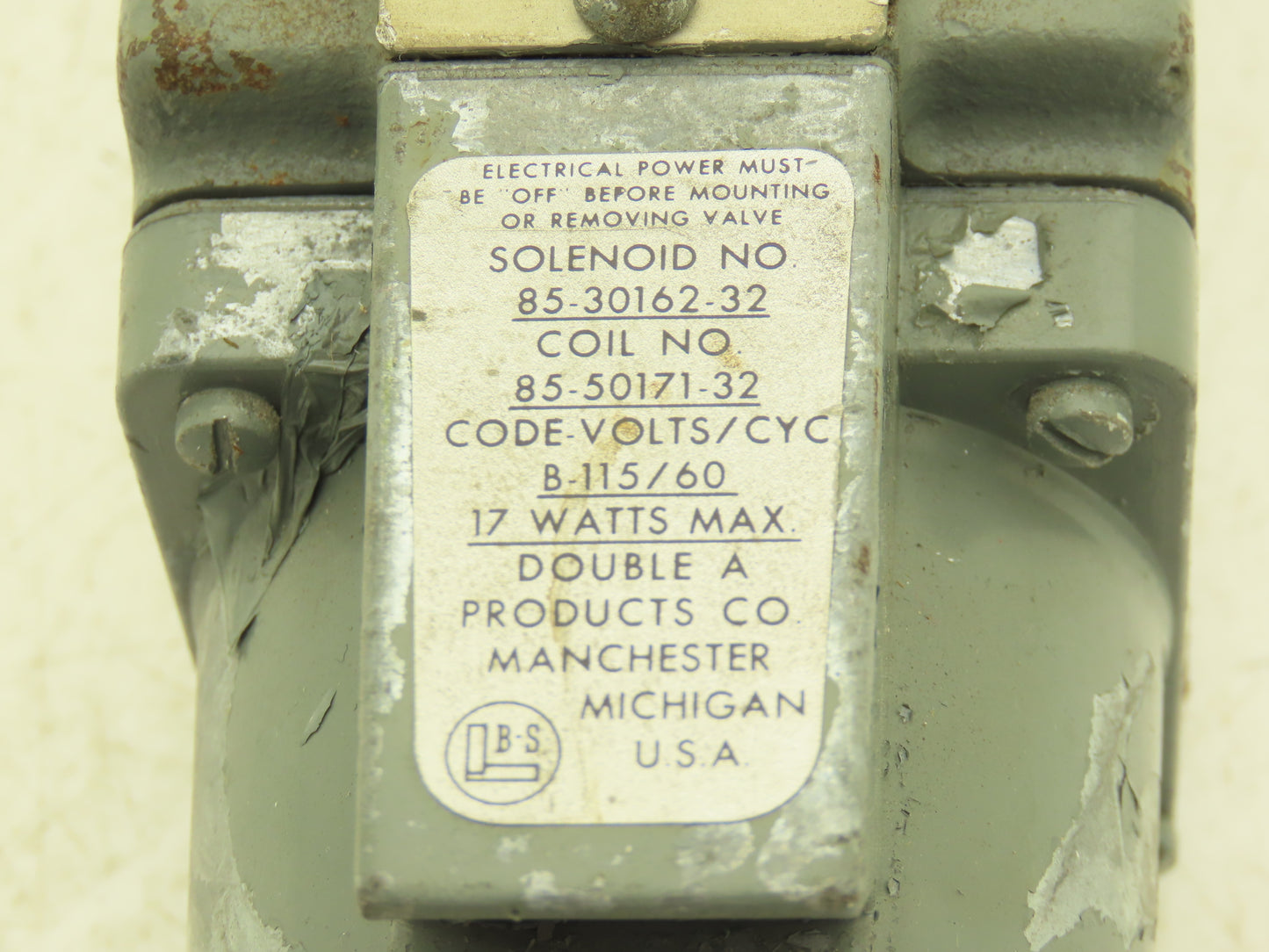 Double A QF-01-C-1002 Hydraulic Directional Valve 115V 60Hz