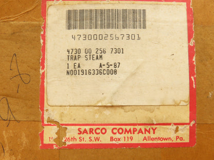 Sarco 4730 00 256 7301 Steam Trap 1/2" Socket Weld Stainless Steel Ball/Seat