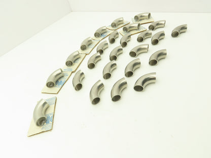 90° Elbow 1" OD Short Tangent Butt Weld Stainless Steel Lot of 25