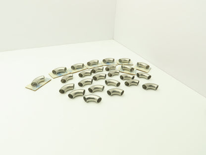 90° Elbow 1" OD Short Tangent Butt Weld Stainless Steel Lot of 25