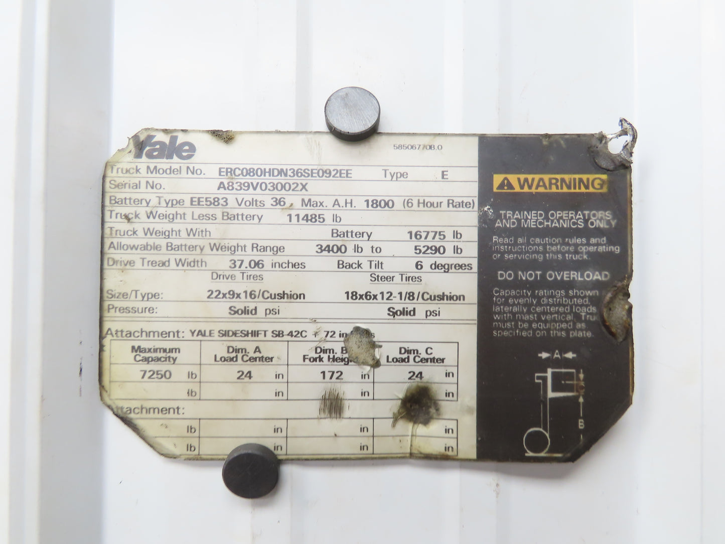 Yale 3.895.888 Forklift Power Steering Unit Hydraulic Motor Off ERC080