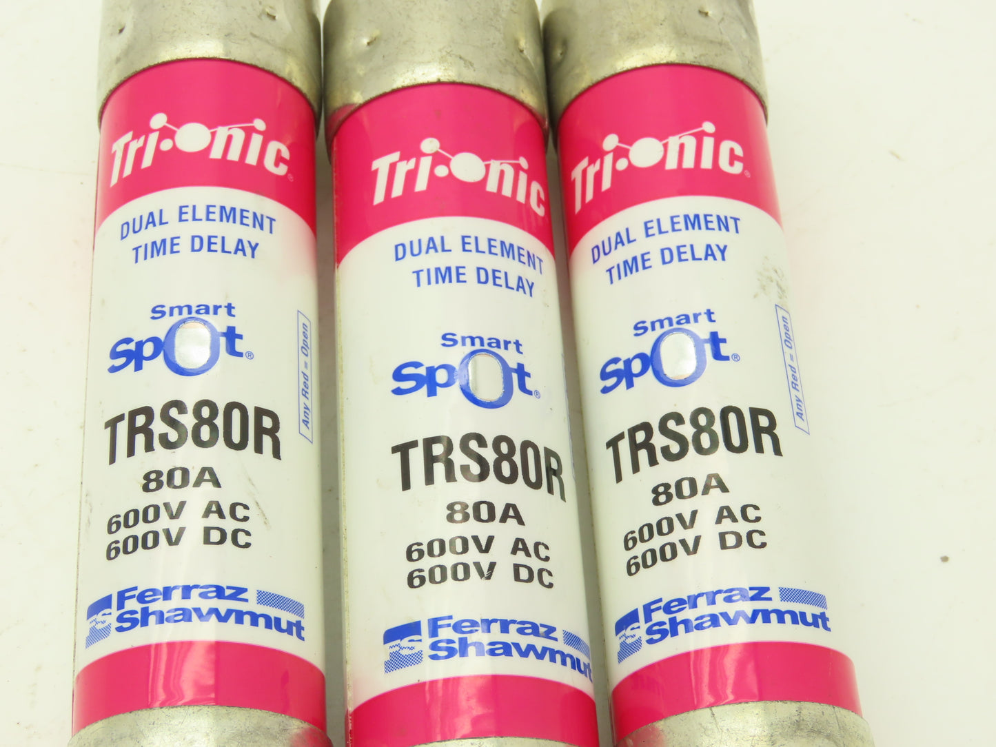 Ferraz Shawmut TRS80R Trionic Fuse 80 AMP 600V Time Delay Dual Element Lot of 3