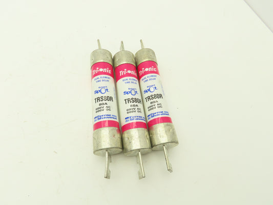 Ferraz Shawmut TRS80R Trionic Fuse 80 AMP 600V Time Delay Dual Element Lot of 3