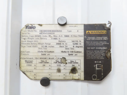 Yale 8620081 Forklift Hydraulic Haldex Pump & Motor 36/48VDC Off ERC080
