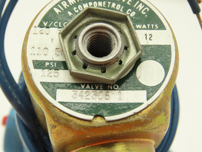 Airmatic Valve 342306-1 Pneumatic Air Solenoid Valve 125PSI 120VAC 3 Way