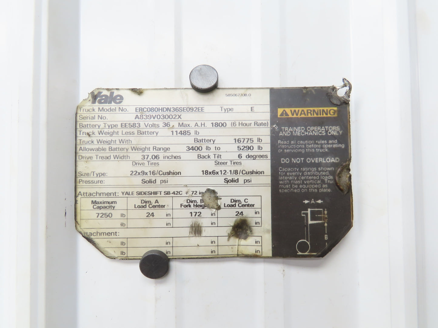 Yale 1459176 Electric Forklift Motor Contactor Control Assembly Off ERC080