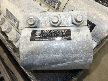 Nucon 3.5" Pipe Pneumatic Dry Material Conveying 90°Elbows Morris Couplings 4"OD