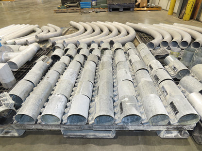 Nucon 3.5" Pipe Pneumatic Dry Material Conveying 90°Elbows Morris Couplings 4"OD
