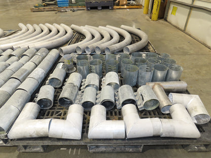 Nucon 3.5" Pipe Pneumatic Dry Material Conveying 90°Elbows Morris Couplings 4"OD