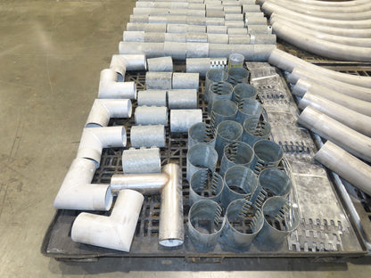 Nucon 3.5" Pipe Pneumatic Dry Material Conveying 90°Elbows Morris Couplings 4"OD