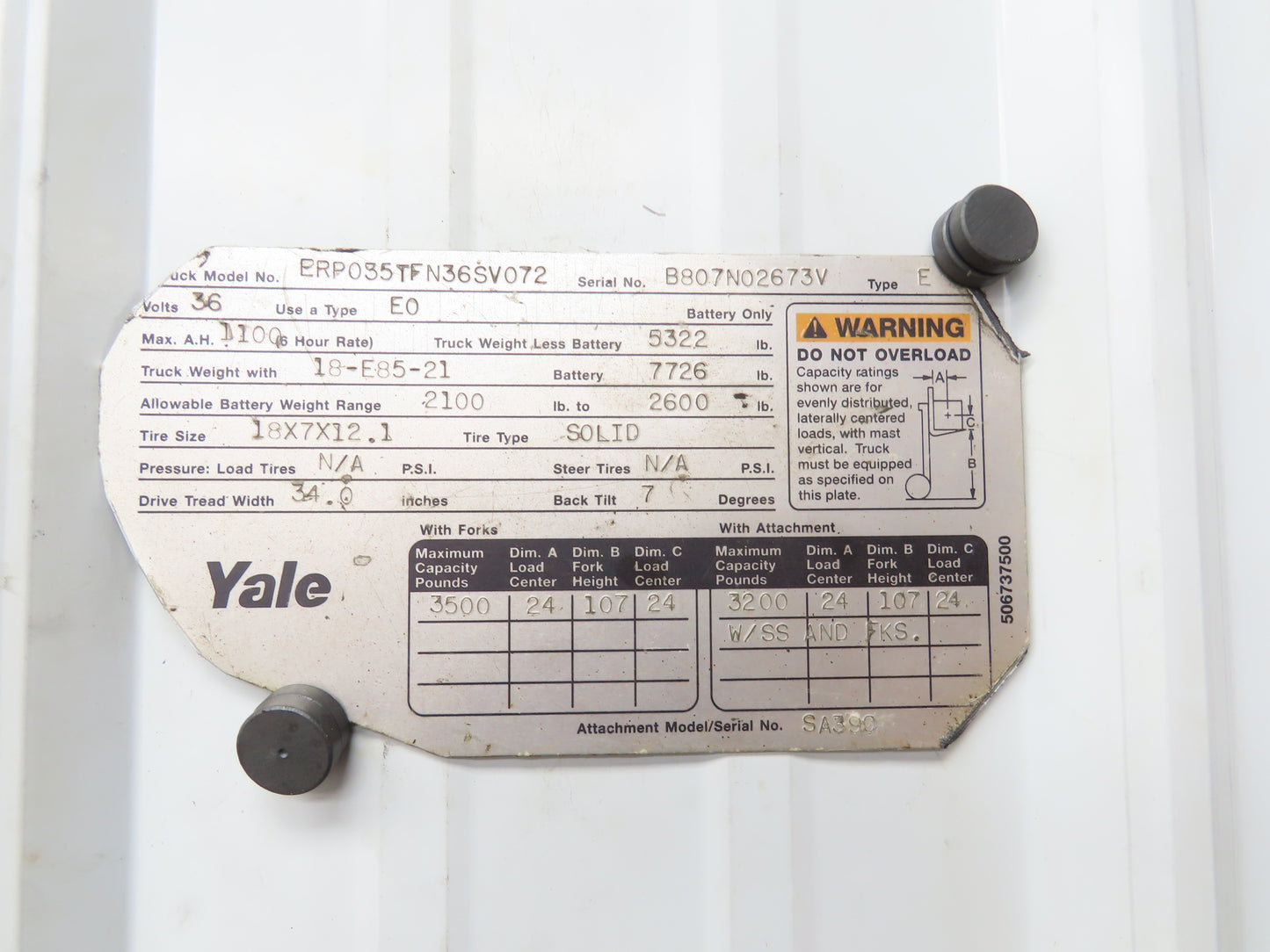 Yale ERC080HDN36SE092EE Forklift Dual-Wheel Front Drive Axle 6 Lug Assembly