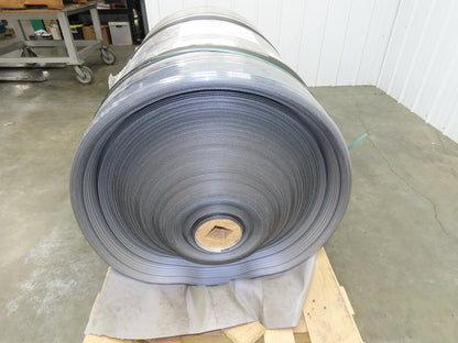 Hytrol 41.5"W x 672' Grooved Rubber Conveyor Belt 2-Ply Black 43"BW