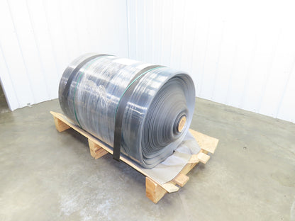 Hytrol 41.5"W x 672' Grooved Rubber Conveyor Belt 2-Ply Black 43"BW