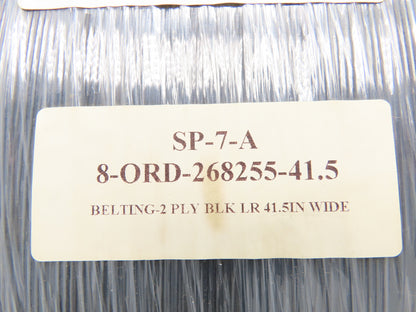 Hytrol 41.5"W x 672' Grooved Rubber Conveyor Belt 2-Ply Black 43"BW