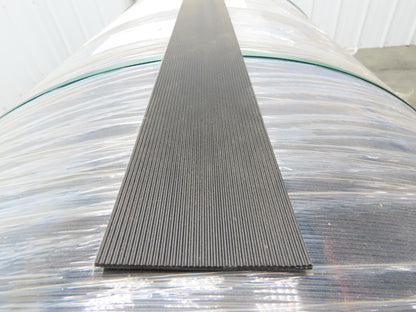 Hytrol 41.5"W x 672' Grooved Rubber Conveyor Belt 2-Ply Black 43"BW