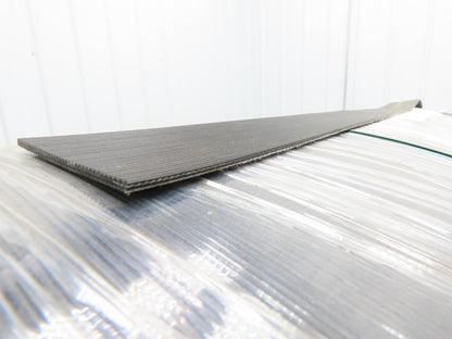 Hytrol 41.5"W x 672' Grooved Rubber Conveyor Belt 2-Ply Black 43"BW