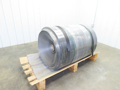 Hytrol 41.5"W x 672' Grooved Rubber Conveyor Belt 2-Ply Black 43"BW