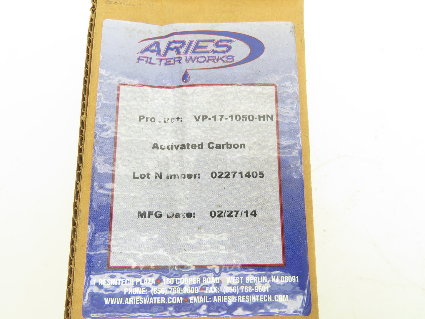 Aries VP-17-1050-HN Filter Organics Removal  Activated Carbon Hose Nipple